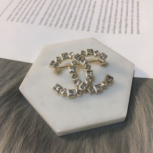 

new size square diamond trend all-match brooch, Gray