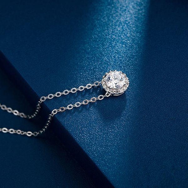 

luxury angeli angel wheel dot necklace round female pendant swarovski elements crystal clavicle chain generation fashion design, Silver