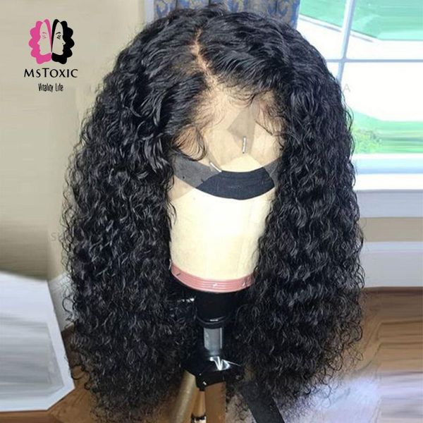 

mstoxic волна воды 360 lace фронтальная парик pre щипковых с ребенком шнурка волос спереди человеческих волос парики remy бразильский парик, Black;brown