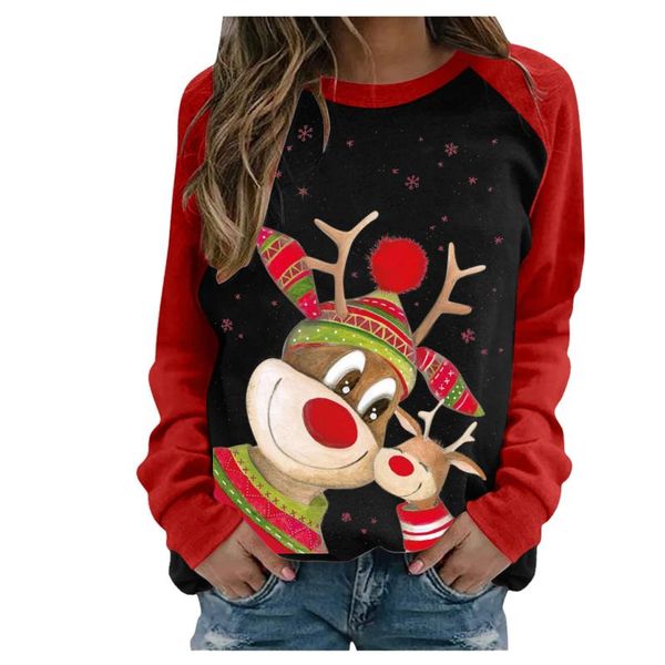 

women's t-shirt women spring autumn fashion casual christmas printing raglan loose long sleeve o-neck plus size t-shirts ropa de mujer, White