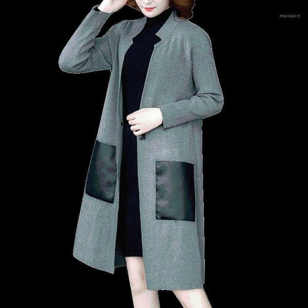 

large size dress autumn windbreaker coat mid-length fashion single-breasted cardigan woolen coat1, Black