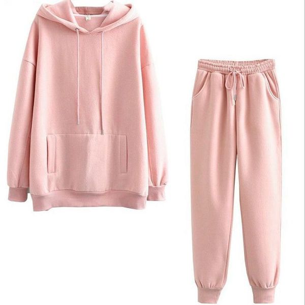 

womens tracksuits hooded sweatshirts winter jogging women loose and trousers suit two-piece hoodies ladies clothing brands, Gray