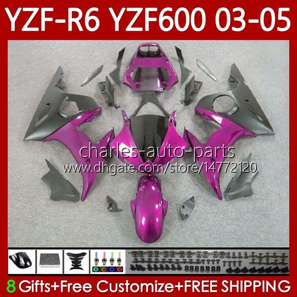 Body Kit für Yamaha YZF-R6 YZF600 YZF R6 600CC Metallic Rose 2003–2005 Verkleidung 95No.218 YZF R 6 YZFR6 03 04 05 Karosserie YZF-600 600 CC 2003 2004 2005 Motorradverkleidung