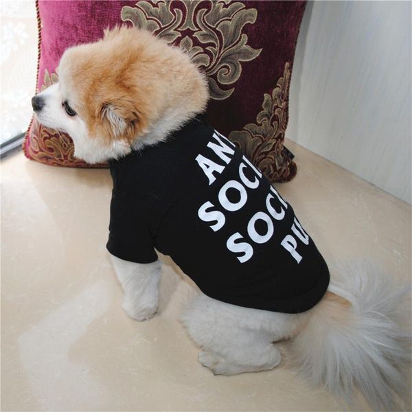 

2021 anti socila pup design personality pet clothes for dogs summer xxxs funny dog clothes for pugs teacup puppy dog t-shirt