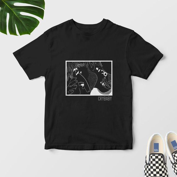 

sport lil peep crybaby grafik t shirt schwarz asthetisch japanisch anime manga emo