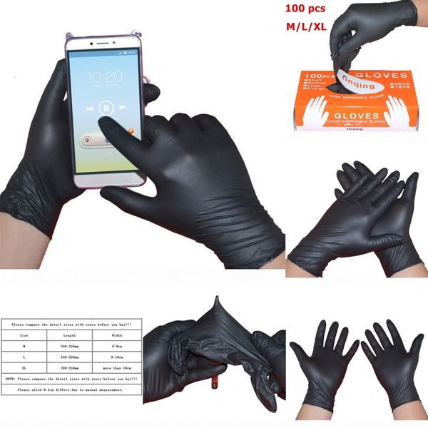 

leshp 100pcs lot mechanic nitrile household cleaning washing black laboratory nail art anti-static gloves d18110705