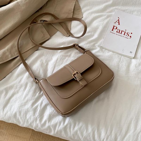 

fashion retro all-match female hand bags square luxury one-shoulder messenger bag belt buckle designer black women handbag shoulder