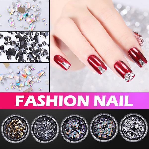 

diy nail accessories multicolor nail rhinestones artificial crystals charms 3d nails art supplies decorations beauty tools l817, Silver;gold