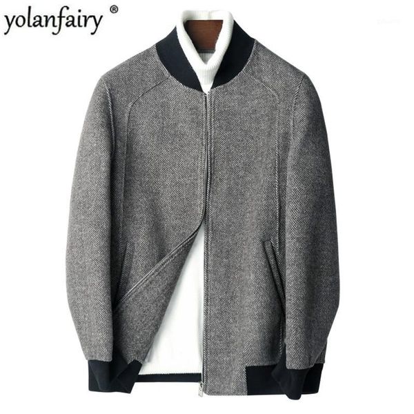 

double-side woolen coat autumn winter jacket men streetwear wool coats baseball jacket mens jackets and coats tll-04-1951 my19171, Black