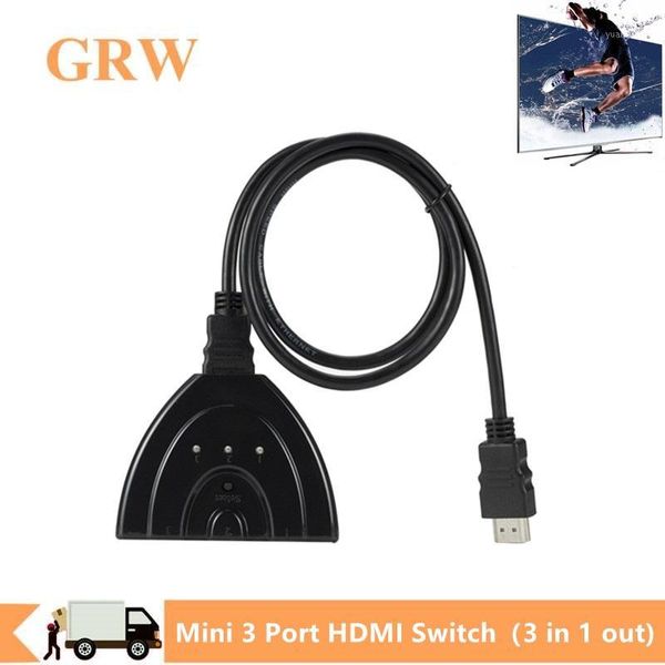 Cavi audio Connettori Adattatore splitter a 3 porte Mini Switcher 1080P Hub porta ingresso 1 uscita per Switcher HDTV PS41