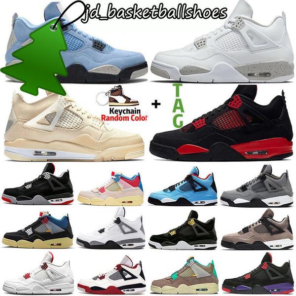 

2022 sail 4 4s university blue mens basketball shoes patent bred obsidian silver toe black cat dark mocha fire red atmosphere sports women