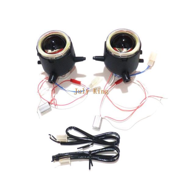 

july king car front bumper bifocal lens fog lamp with led cob angel eye drl case for 2 3 5 6 cx-5 cx-7 bt-50 premacy etc