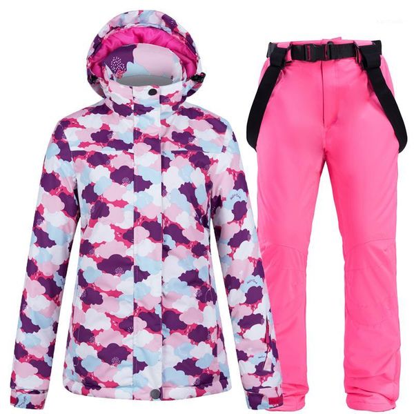 

skiing jackets super warm women ski suit snowboard jacket pant windproof waterproof outdoor sport wear female breathable thicken suit1
