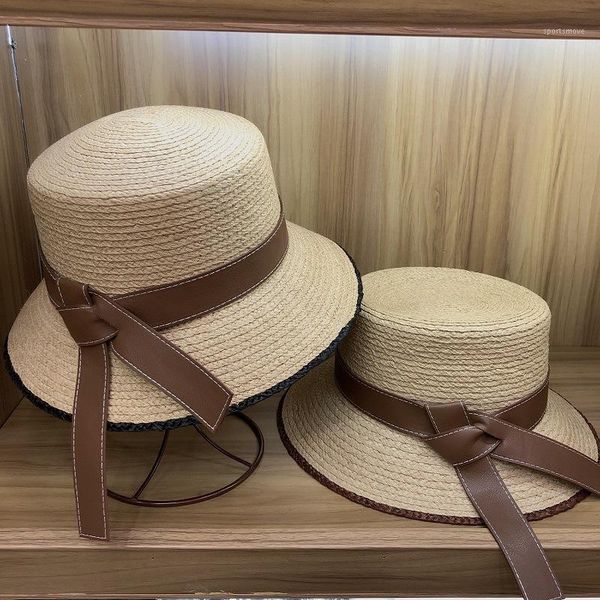 

202004-yy new raffia grass pu ribbon sun cap women leisure bucket hat1, Blue;gray