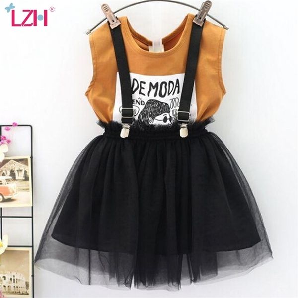 

children clothing 2020 summer toddler girls clothes t-shirt+skirt 2pc outfit suit kids clothes tracksuit for girls clothing sets y200623, White