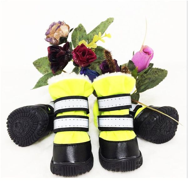 

reflective 4pcs/set waterproof anti-slip pet shoes for small dogs cats chihuahua yorkie thick snow dog boo bbyjom