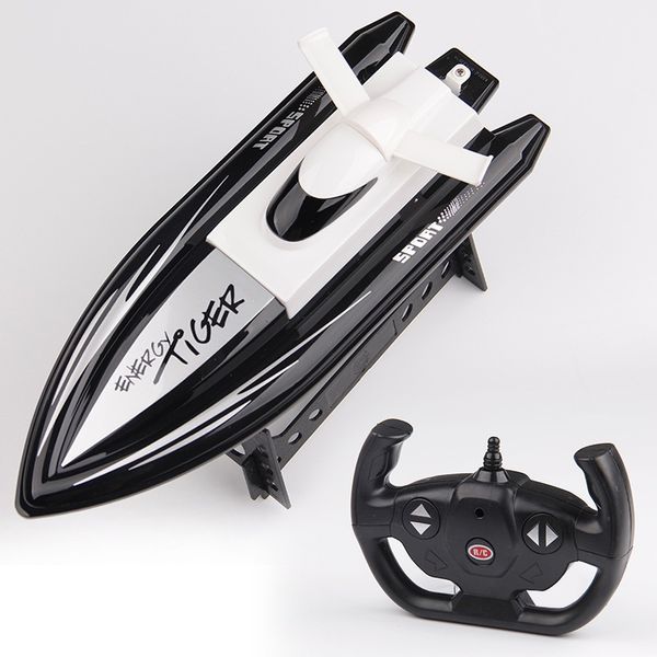 

High Speed RC Boat Speedboat Mod 2.4GHz 4 Channel 20km/h Racing Remote Control Boat as gift For children Toys Kids Gift, Black