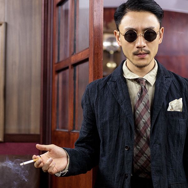 

soarin design british cotton hemp coat for men's yuppie gentleman's leisure and slim suit