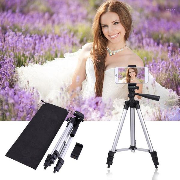 

tripods professional digital camera smartphone tripod holder stand foldable 1/4" screw 360 degree fluid head with phone holder1