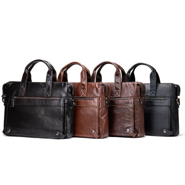 

genuine leather briefcase designer mens bag shoulder bags computer crossbody messenger bags 14 inch lapvintage handbag