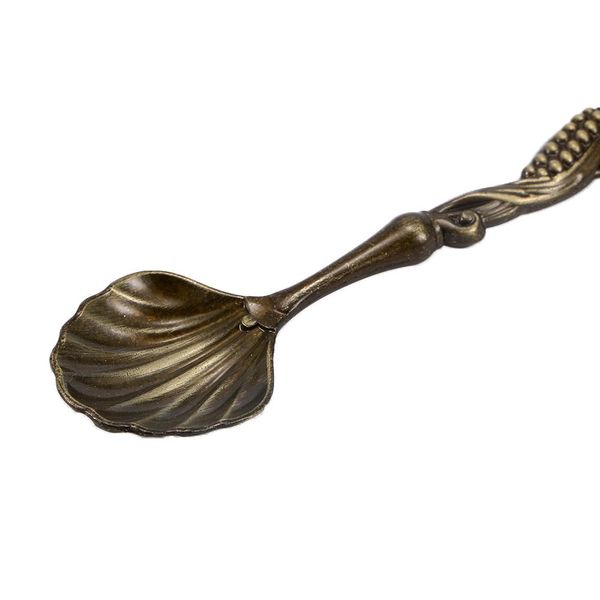 

fashion 5pcs retro gothic pattern carved coffee tea snacks sugar bronze spoons kitchen cutlery creative tableware h jllmot