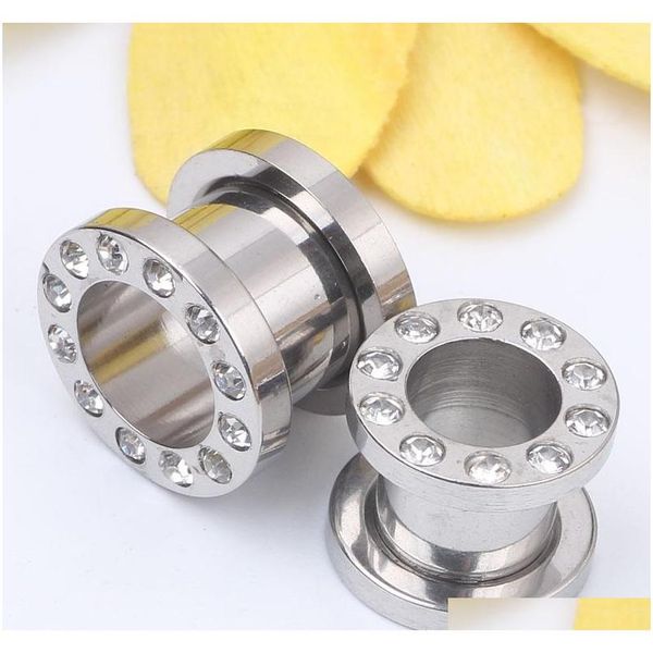 

body jewelry piercing crystal flesh tunnel ear plug ear piercing 5 jllbrf yummy_shop, Silver