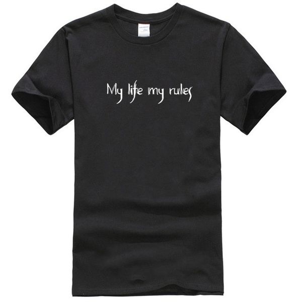 

моя жизнь мои правила текст line art t shirt мужчины и женщины unisex лето с коротким рукавом разработанный casual tee m02058 спорта толстов