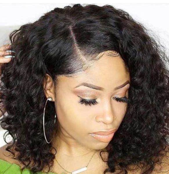 

african women's black small curls, short curls, partial division, high temperature silk chemical fiber hair, european and american expl