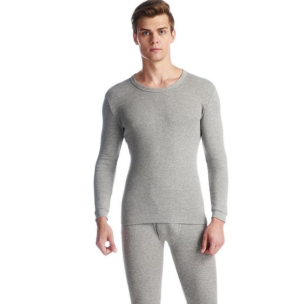 

tiaraka long johns set for men 100% cotton winter round neck warm ultra-soft solid color thin thermal underwear men's pajamas, Black;white