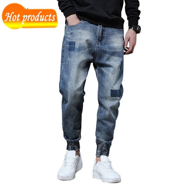 

breeches 2020 men's spring and autumn new korean version of straight leg fashion mark hare blue pants n83v