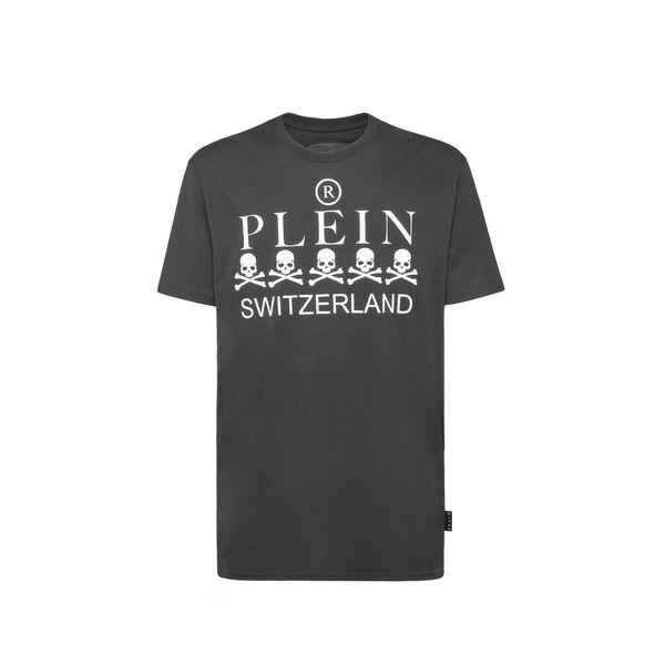 

men's t-shirts round neck ss iconic plein mens designer tshirts rhinestone skull men t-shirts classical tees pb 16570, White;black