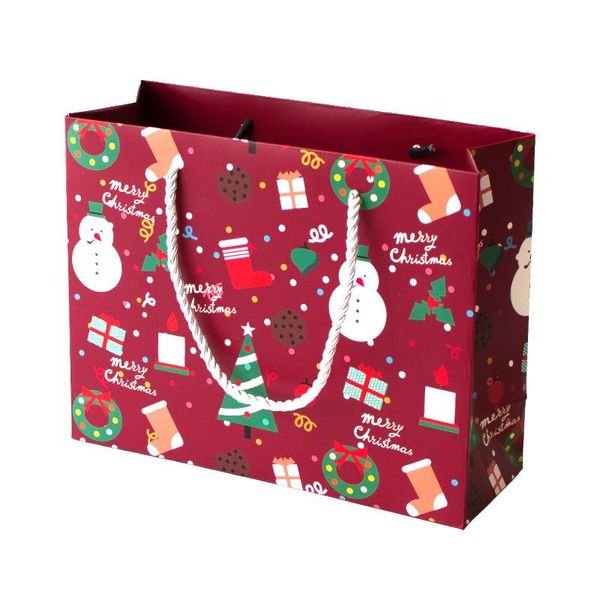 

stobag 5шт красной ручкой сумки merry christmas paper party event упаковки конфет supplies celabrate детский favor украшения подарков jllxio