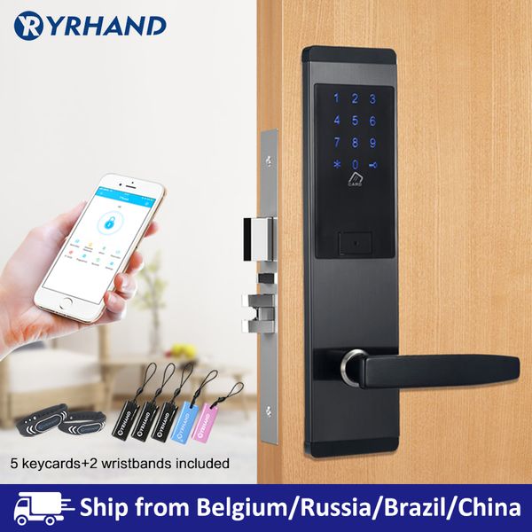 TTlock App Security Lock da porta eletrônica, aplicativo WiFi Smart Touch Screen Lock, código digital Teclado Deadbolt para Home Hotel Apartment Y200407