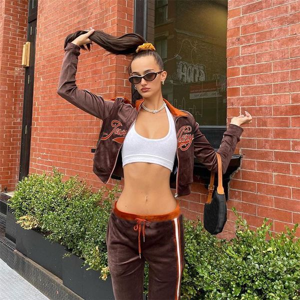 

winter sportswear for women letter coat pants 2 two pieces sets striped stitching comfortable activitywear suits 20201, Gray