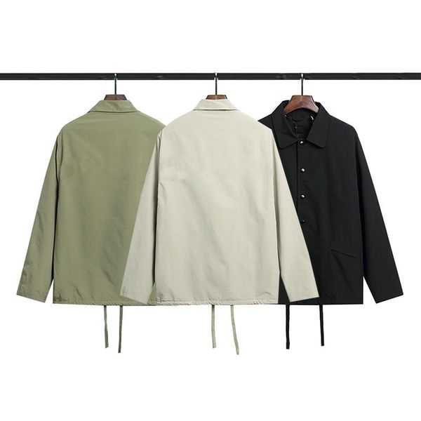 

fashion autumn winter men women jacket coats lapel collar embroidery letter high streer streetwear outwear, Black;brown