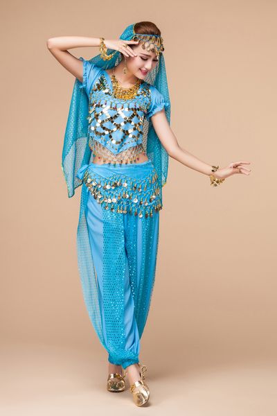 

4pcs/set women belly dance costumes for woman belly dance dress bellydance suit lady stage performance clothes dancing set, Black;red