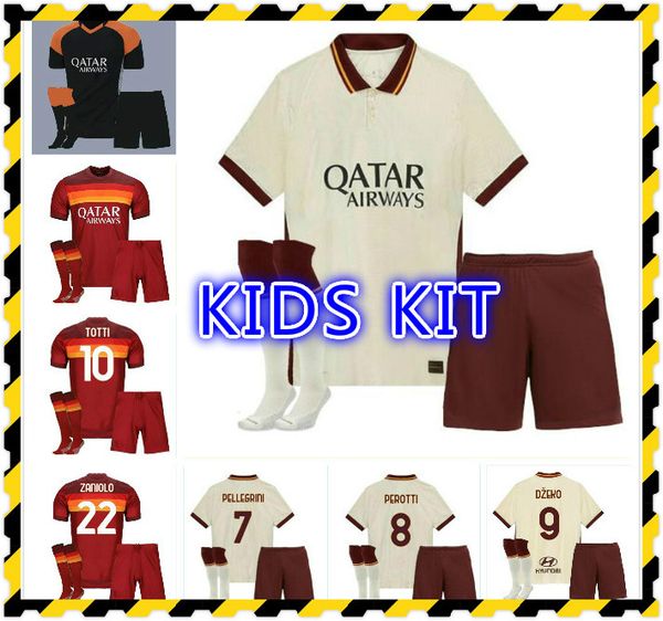 

kids kit 20 21 soccer jersey zaniolo kalinic football shirt pellegrini manolas camiseta de futbol dzeko kluivert maillot foot, Black