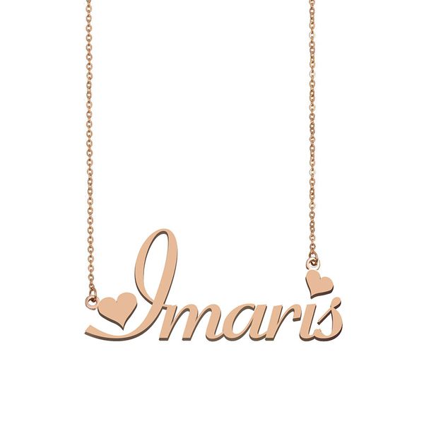 

imaris name necklaces pendant custom personalized for women girls children friends mothers gifts 18k gold plated stainless steel, Silver