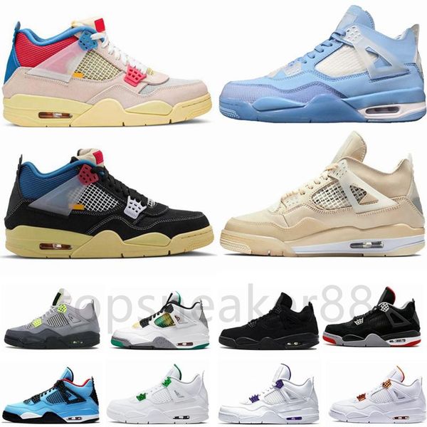 

good quality guava ice 4 4s black cat white cream sail cement what man woman basketball shoes metal purple green orange sports shoes