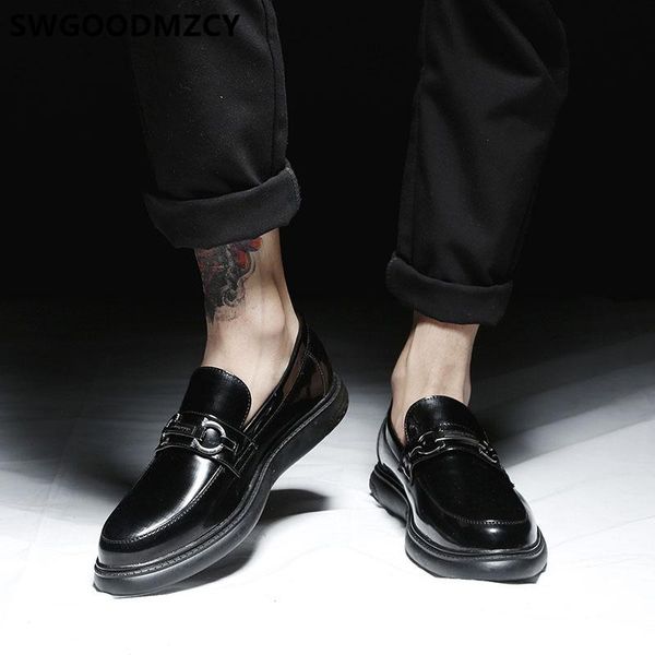 

loafers men classic shoes italian brand coiffeur formal men shoes formal leather dress classic sepatu slip on pria, Black