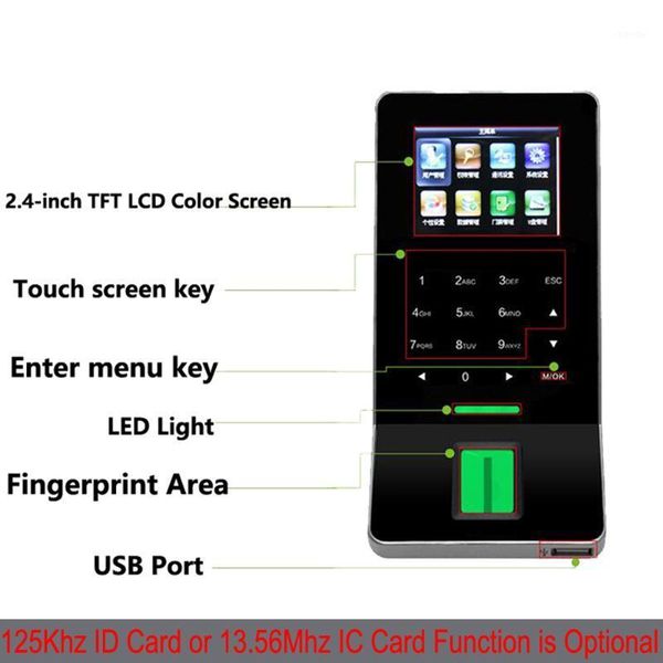 

fingerprint access control 2.4 inch lcd tcp/ip rj45 biometric wifi time attendance system reader f28 3000 user1
