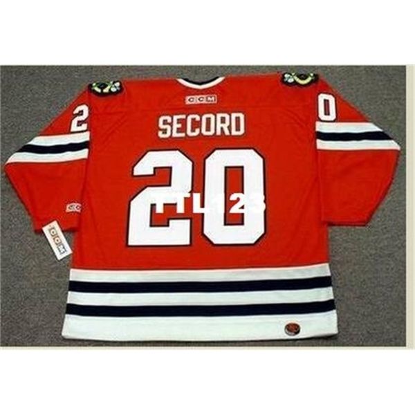 

421s #20 al secord chicago blackhawks 1983 ccm retro away hockey jersey or custom any name or number retro jersey, Black