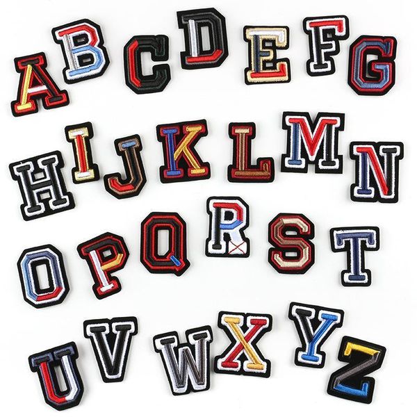 

3d letter badges embroidered sew on patch colorful name tags hat bag shirt diy emblems crafts alphabet decorations dhb2869