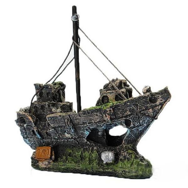 

decorations resin wreck cruise ship sunk sailing boat aquarium decoration for fish tank