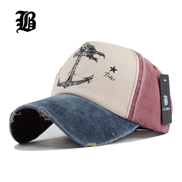 

flb] 5 panel hip hop snapback hats couples hat man woman pure cotton baseball caps do old pirate ship anchor gorras wash cap 201027, Blue;gray