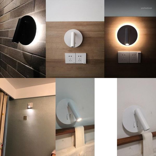 

wall lamp modern led bedroom mounted night light 360 degree rotatable bedside reading for el villa home ac85-265v1