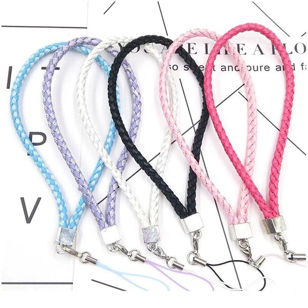 

shellnail pu leather hand rope mobile phone case lanyards braided rope pendant wallet line lanyard mobile phone char jllppb
