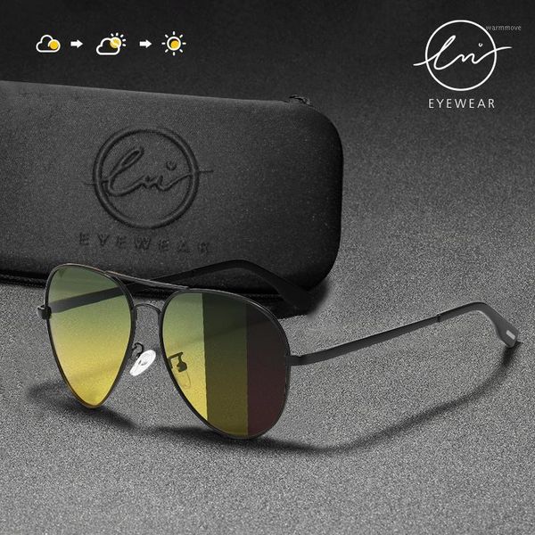 

LM 2021 Photochromic Sunglasses Polarized Men's Chameleon Glasses Male Sun Glasses Day Night Vision Driving Eyewear Women UV4001, White;black