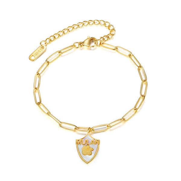 

opk jewelry japan and south korea ins minority fashion simple flower titanium steel pendant personalized stainls steel bracelet women's, Golden;silver