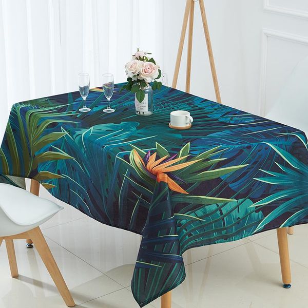 

tablecloth tropical banana leaf pattern printing table cloth linen manteles para mesa rectangulares en tela nappe table cover yxlzwt xhhair